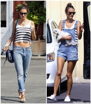 Alessandra-Ambrosio-street-style-2014-MINKPINK-striped-crop-Tank-boyfriend-jeansChristian-Louboutin-Sandals-denim-Overallwhite-Sneakers-mulberry-Alexa